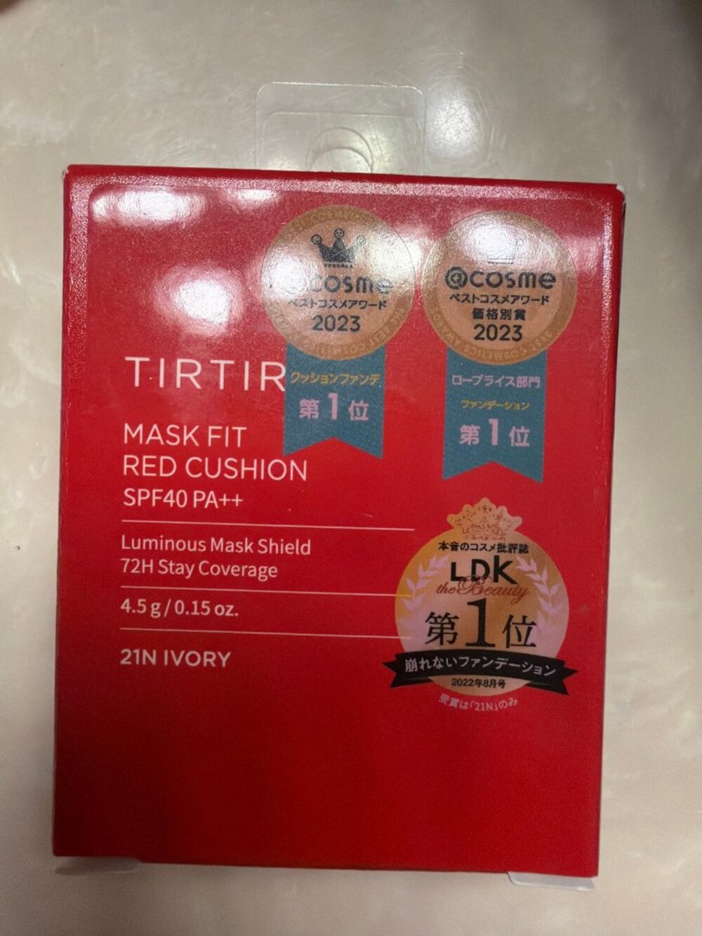 TIRTIR Mask Fit Red Cushion Foundation 21N Ivory Mini 4.5g New